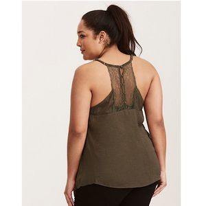 Torrid satin lace trim cami